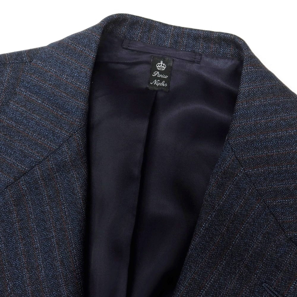 【中古】アントニオ パニコ Antonio Panico ウール ストライプ 3つボタンスーツ ネイビーxレッド【 50 】【 状態ランクC 】【 メンズ 】