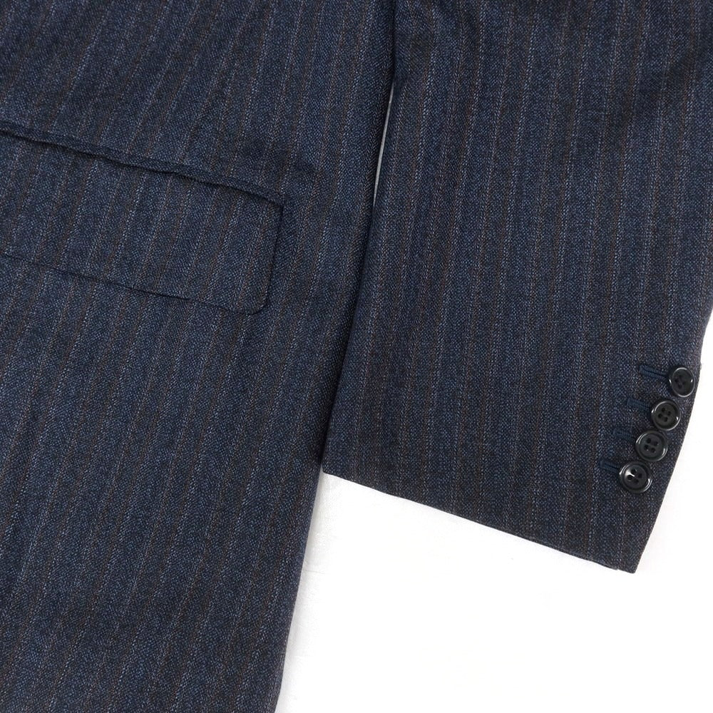 【中古】アントニオ パニコ Antonio Panico ウール ストライプ 3つボタンスーツ ネイビーxレッド【 50 】【 状態ランクC 】【 メンズ 】