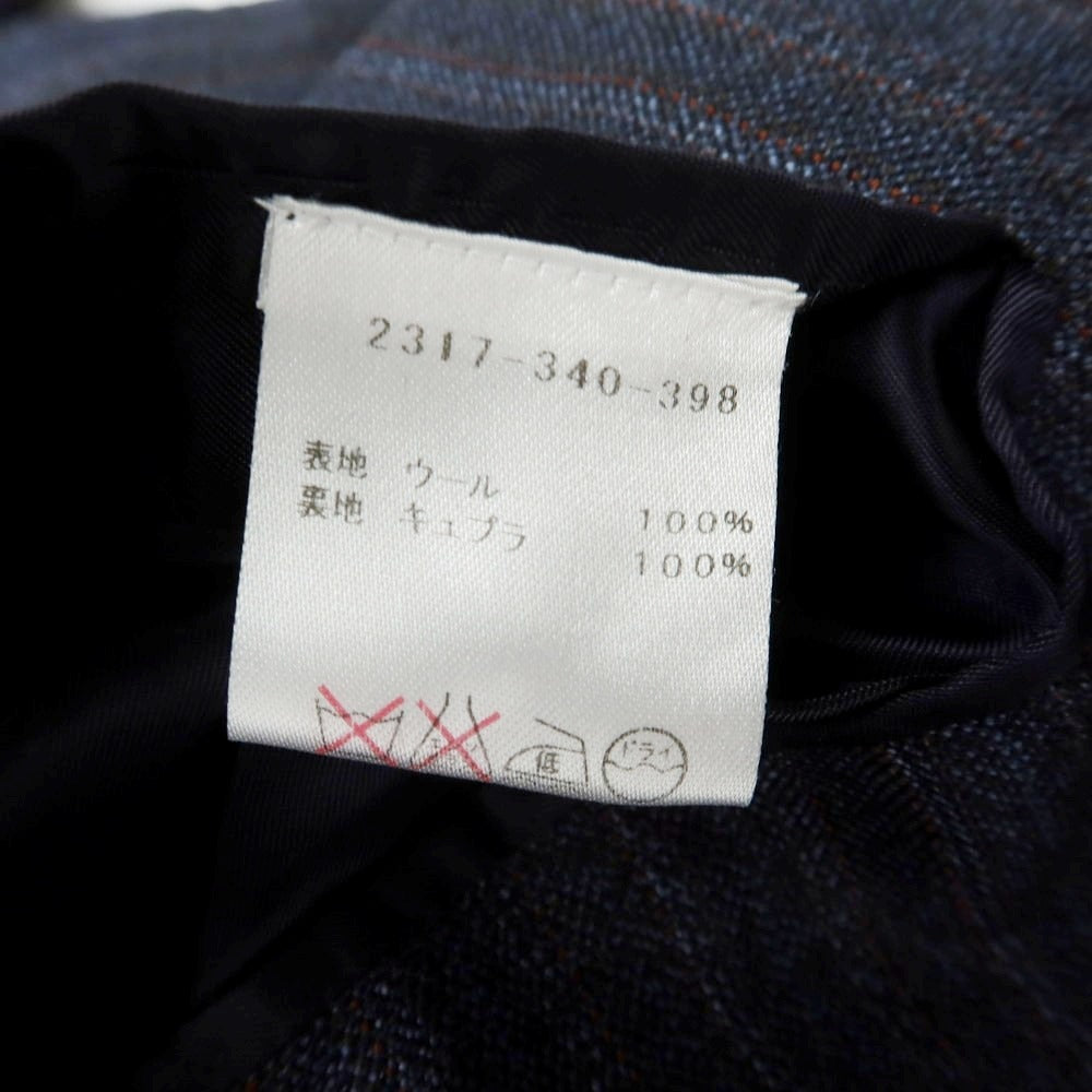 【中古】アントニオ パニコ Antonio Panico ウール ストライプ 3つボタンスーツ ネイビーxレッド【 50 】【 状態ランクC 】【 メンズ 】