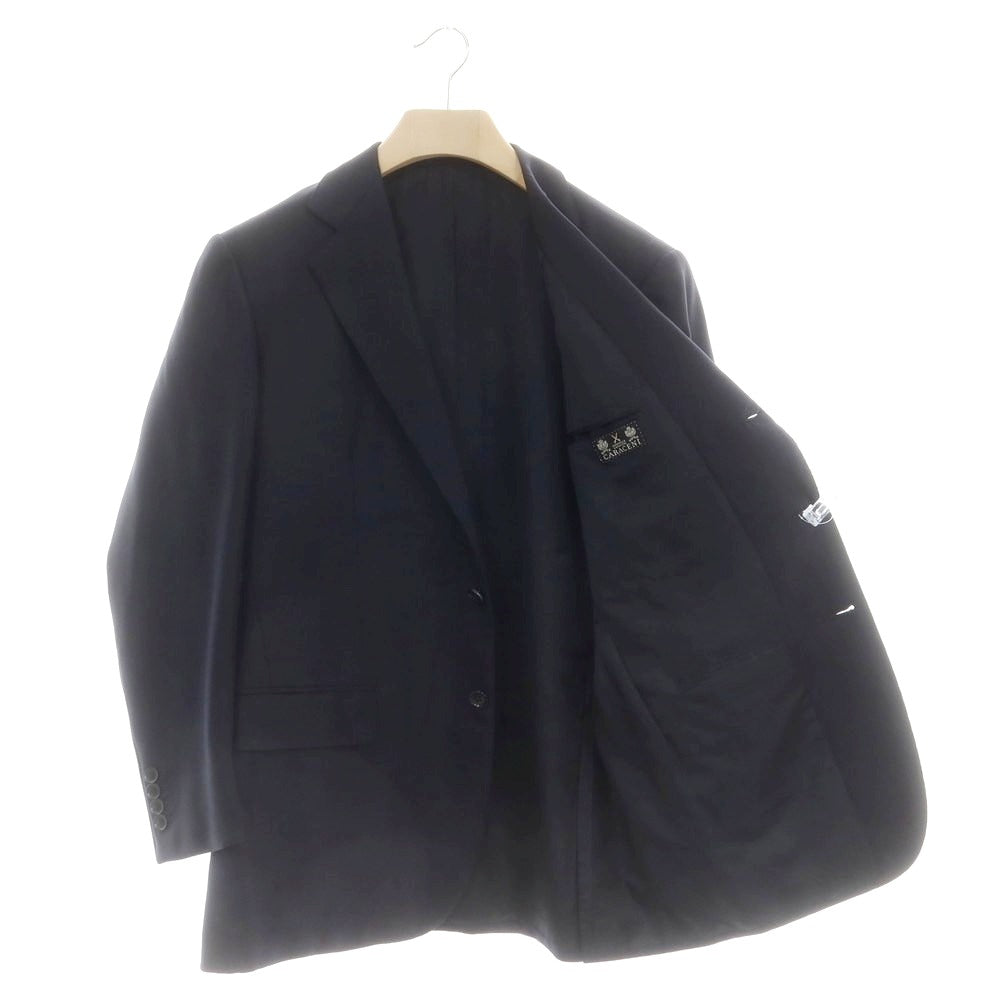 【中古】ドメニコ カラチェニ DOMENICO CARACENI 黒タグ ウール 3つボタンスーツ ダークネイビー【 50 】【 状態ランクB 】【 メンズ 】