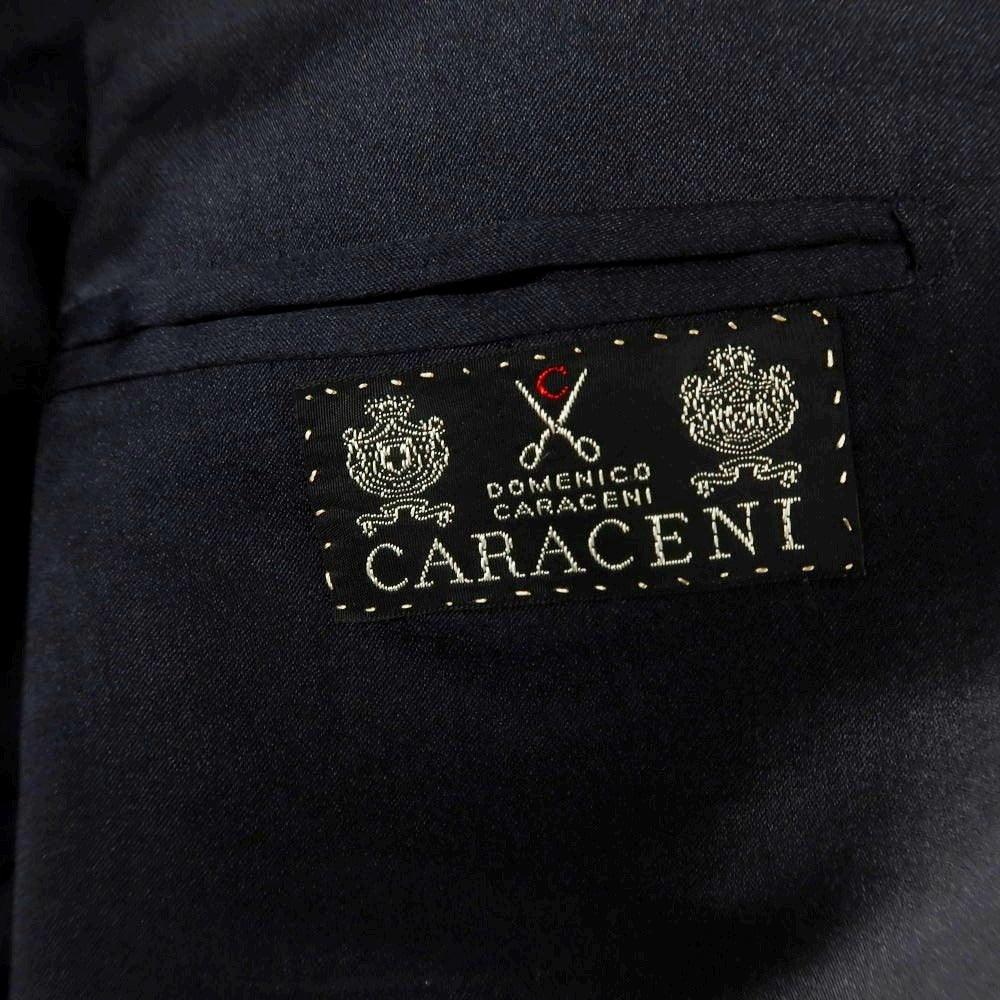 【中古】ドメニコ カラチェニ DOMENICO CARACENI 黒タグ ウール 3つボタンスーツ ダークネイビー【 50 】【 状態ランクB 】【 メンズ 】