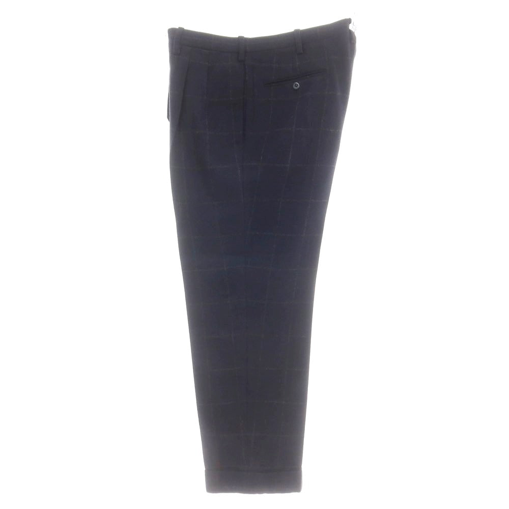 【中古】チロパオーネ キートン Ciro Paone Kiton タイユタイ別注 ウール スリーピース チェック 3つボタンスーツ ネイビーxグレー【 52 】【 状態ランクB 】【 メンズ 】