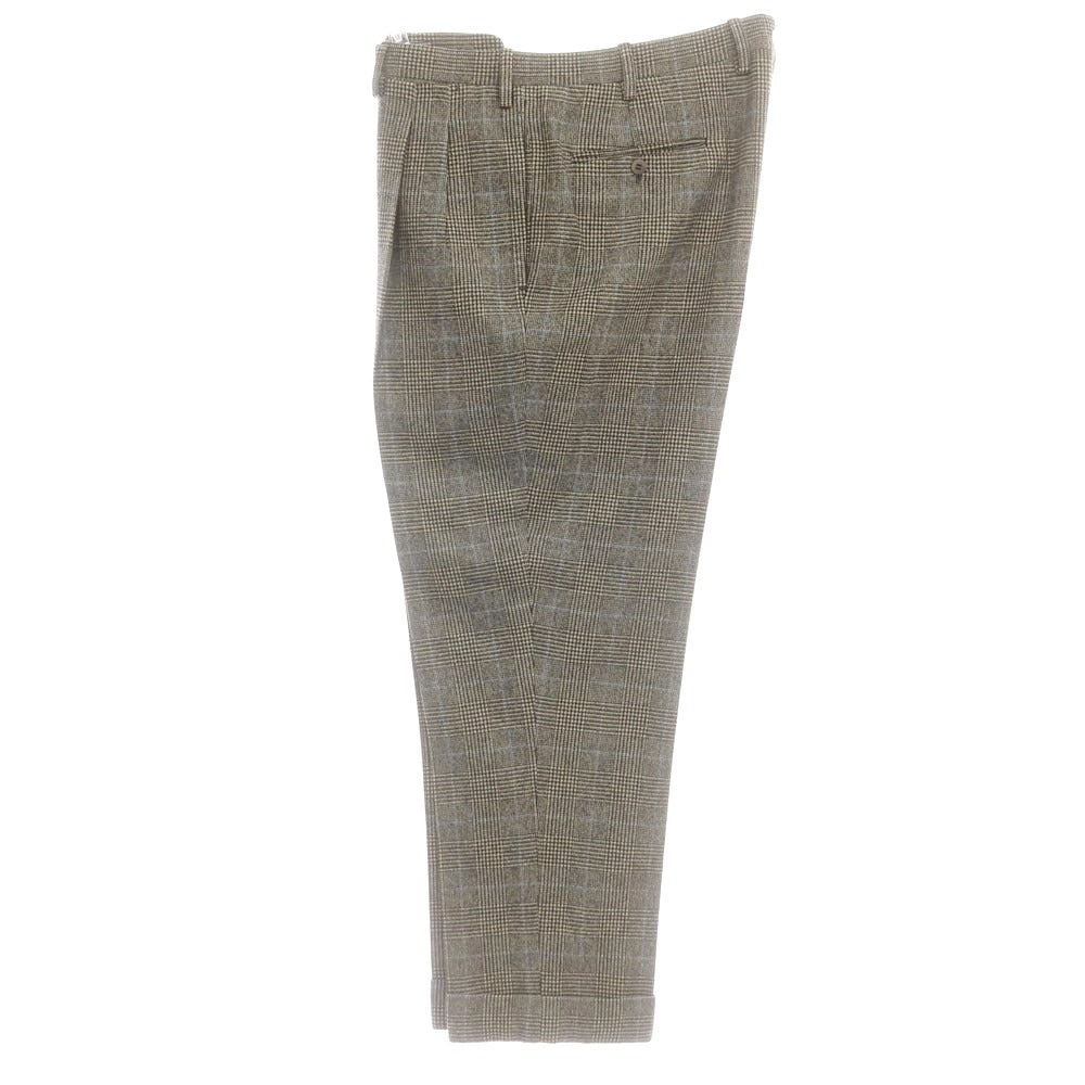 【中古】チロパオーネ キートン Ciro Paone Kiton ウールカシミヤ スリーピース チェック 3つボタンスーツ ベージュxブラック【 52 】【 状態ランクB 】【 メンズ 】