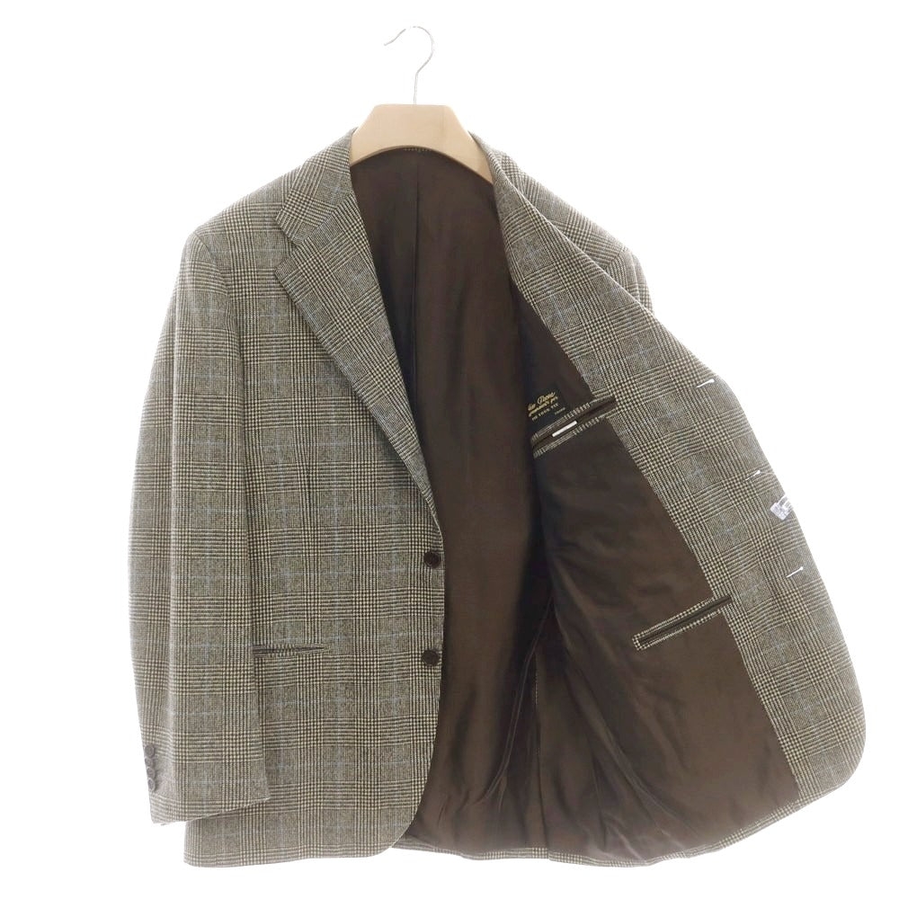 【中古】チロパオーネ キートン Ciro Paone Kiton ウールカシミヤ スリーピース チェック 3つボタンスーツ ベージュxブラック【 52 】【 状態ランクB 】【 メンズ 】