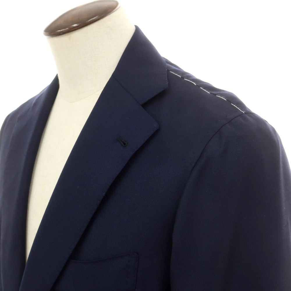 【中古】【未使用】ジオ ベルナルド Zio Bernard オラッツィオ ルチアーノ製 ウール 3つボタンスーツ ネイビー【 52 】【 状態ランクS 】【 メンズ 】