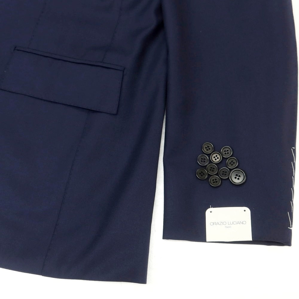 【中古】【未使用】ジオ ベルナルド Zio Bernard オラッツィオ ルチアーノ製 ウール 3つボタンスーツ ネイビー【 52 】【 状態ランクS 】【 メンズ 】