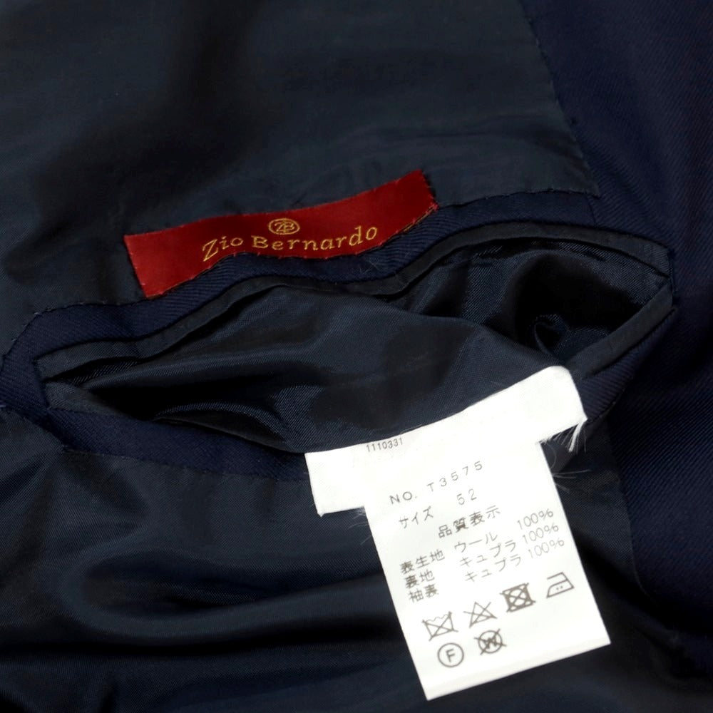 【中古】【未使用】ジオ ベルナルド Zio Bernard オラッツィオ ルチアーノ製 ウール 3つボタンスーツ ネイビー【 52 】【 状態ランクS 】【 メンズ 】
