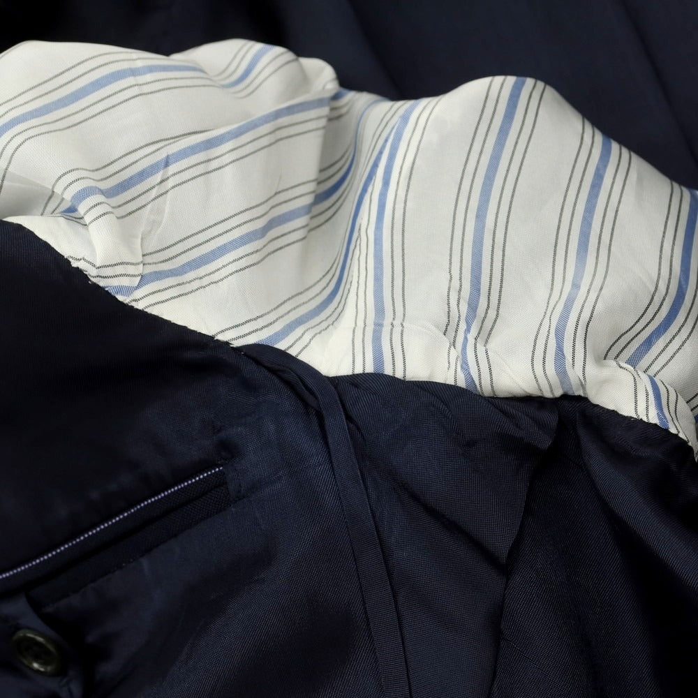 【中古】ベルベスト Belvest ウール ストライプ 3つボタンスーツ ダークネイビーxラベンダー【 52 Drop7R 】【 状態ランクB 】【 メンズ 】