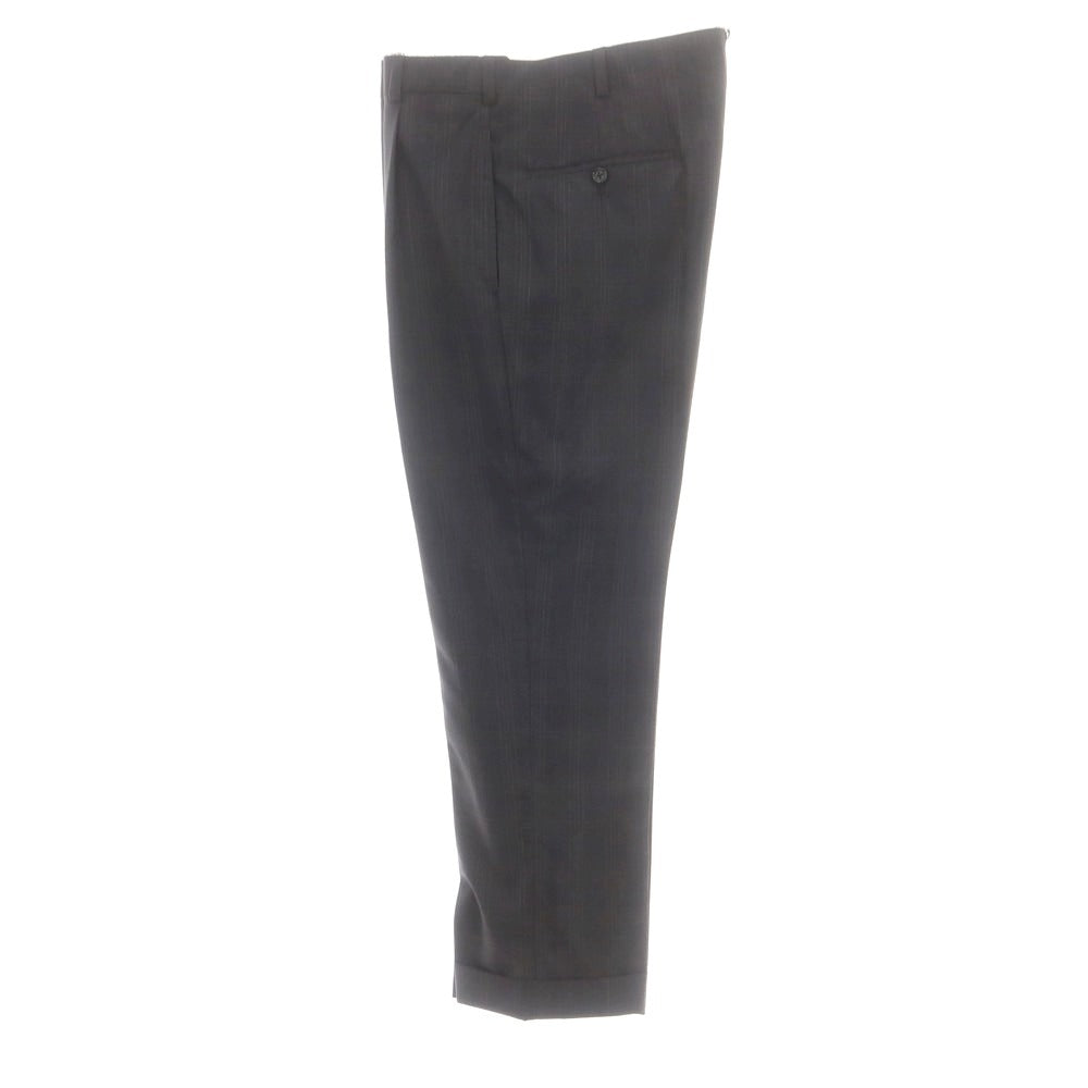 【中古】オックスフォード クローズ Oxxford Clothes ウール チェック 3つボタンスーツ ダークグレー【 上40/下34 】【 状態ランクB 】【 メンズ 】