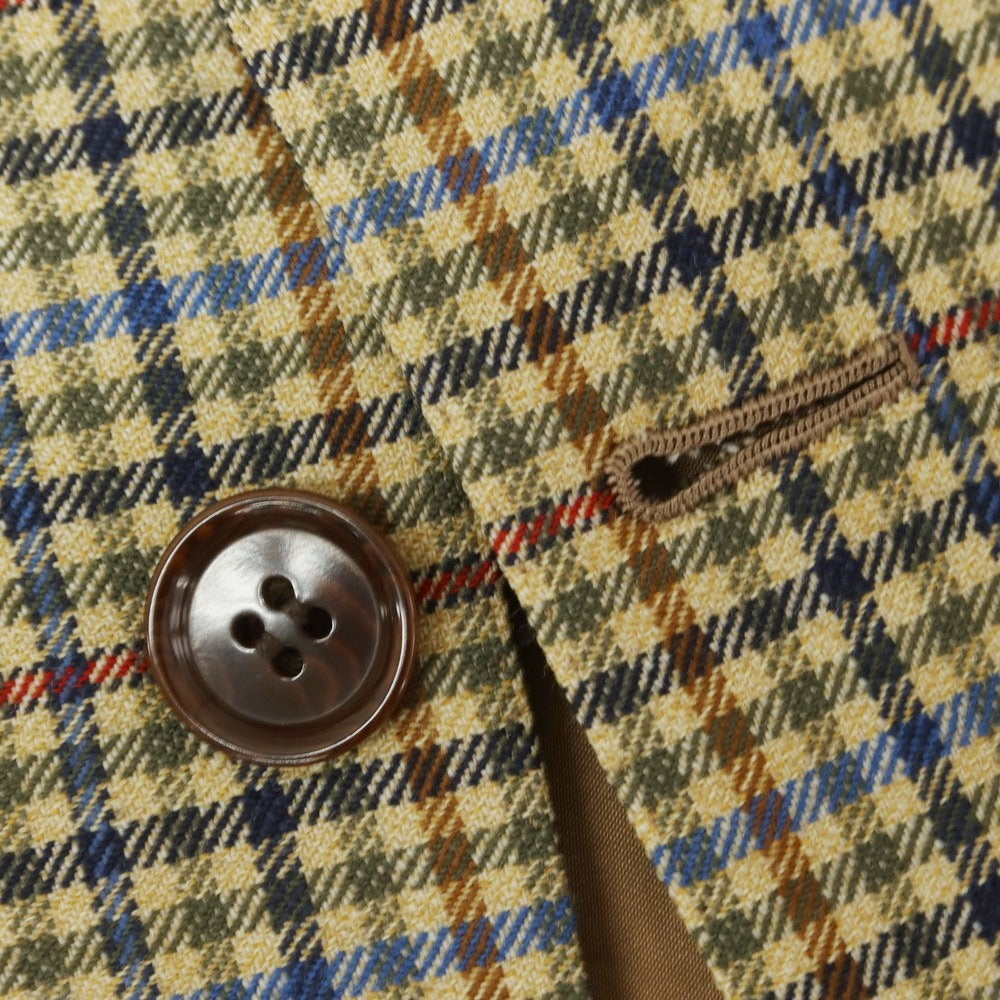 【中古】ドメニコ カラチェニ DOMENICO CARACENI ウール ガンクラブチェック テーラードジャケット ベージュ系【 50位 】【 状態ランクB 】【 メンズ 】