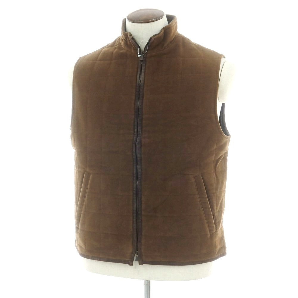 【中古】ルチアーノ バルベラ LUCIANO BARBERA コットン キルティング ベスト ブラウン【 50 】【 状態ランクC 】【 メンズ 】