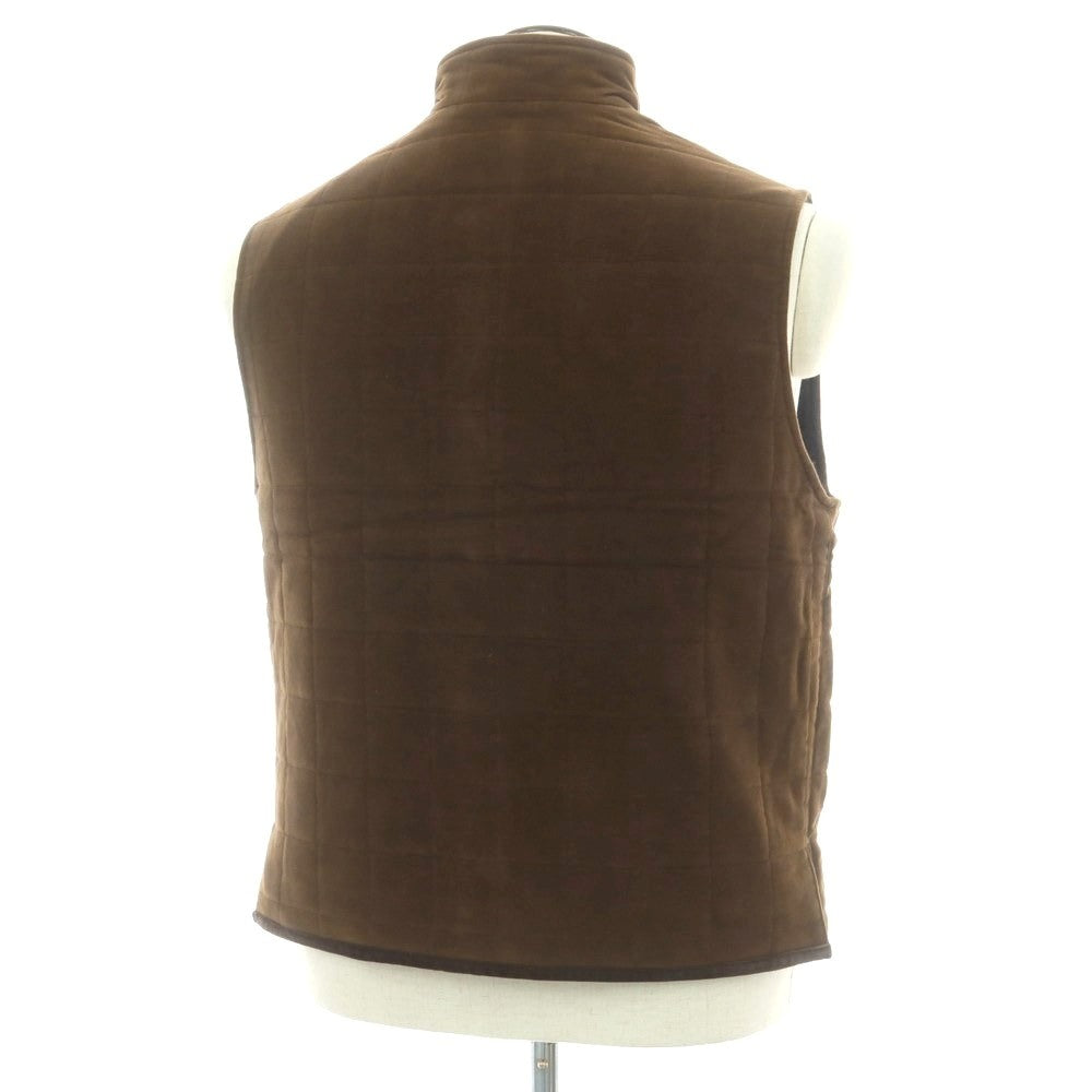 【中古】ルチアーノ バルベラ LUCIANO BARBERA コットン キルティング ベスト ブラウン【 50 】【 状態ランクC 】【 メンズ 】