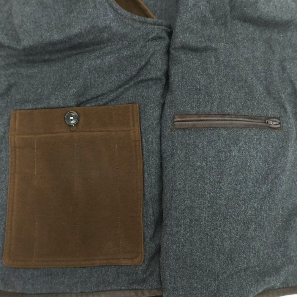 【中古】ルチアーノ バルベラ LUCIANO BARBERA コットン キルティング ベスト ブラウン【 50 】【 状態ランクC 】【 メンズ 】