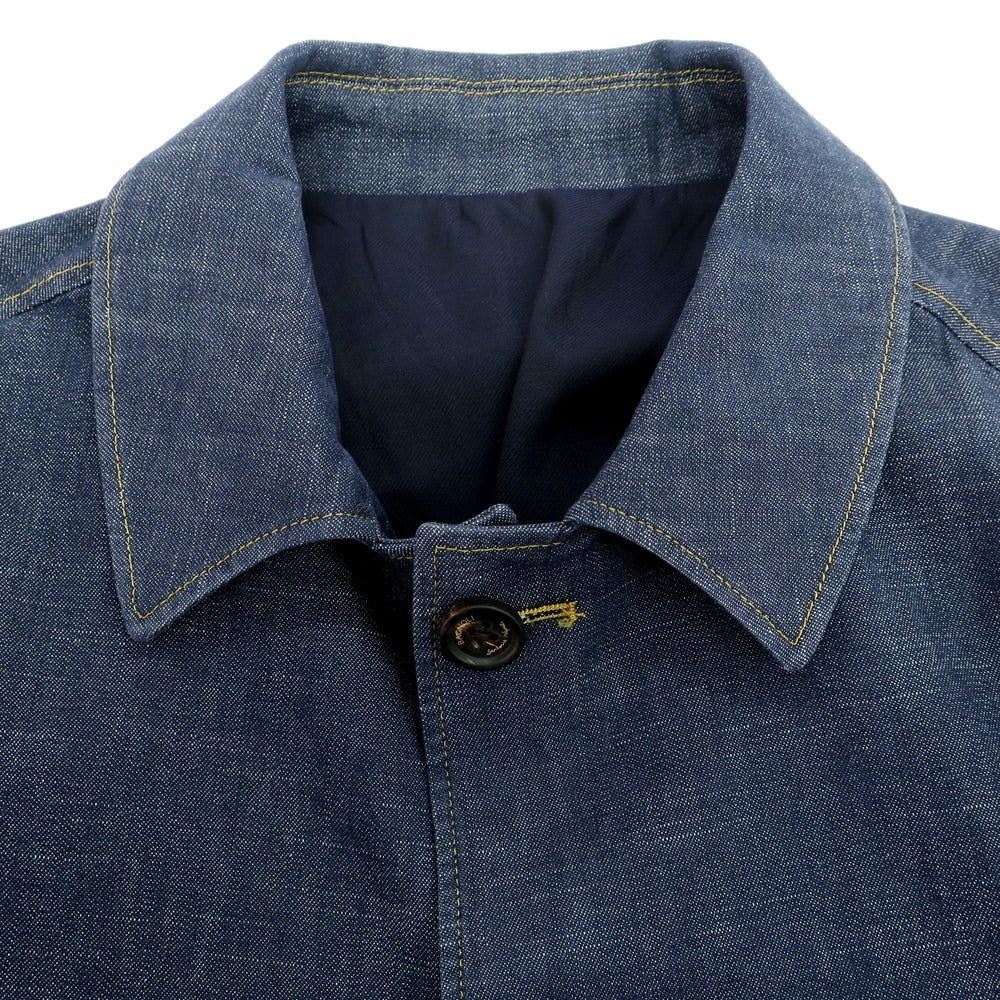 【中古】バニョーリサルトリアナポリ BAGNOLI SARTORIA NAPOLI ストレッチデニム カバーオール ジャケット ネイビー【 50 】【 状態ランクA 】【 メンズ 】