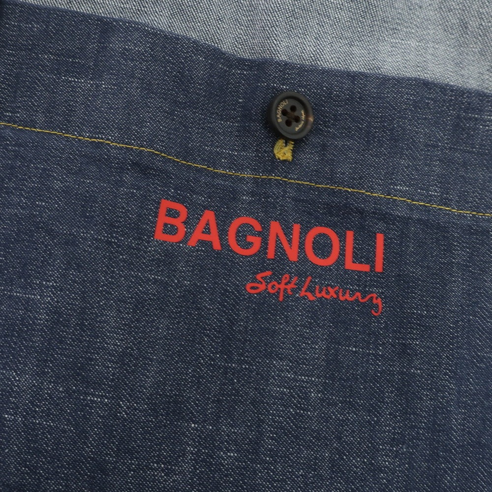 【中古】バニョーリサルトリアナポリ BAGNOLI SARTORIA NAPOLI ストレッチデニム カバーオール ジャケット ネイビー【 50 】【 状態ランクA 】【 メンズ 】