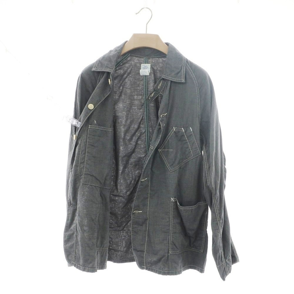 【中古】ポストオーバーオールズ POST OVERALLS シャンブレーコットン カバーオール ジャケット グレー【 L 】【 状態ランクB 】【 メンズ 】