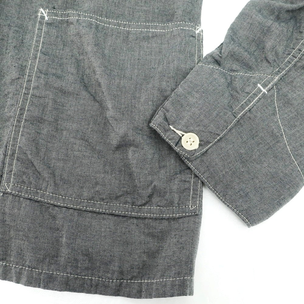 【中古】ポストオーバーオールズ POST OVERALLS シャンブレーコットン カバーオール ジャケット グレー【 L 】【 状態ランクB 】【 メンズ 】