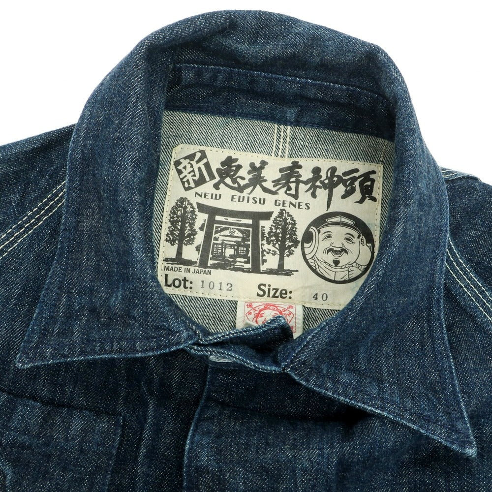 【中古】エヴィス EVISU 新恵美寿神頭 デニム カバーオール ジャケット Lot:1012 ネイビー【 40 】【 状態ランクB 】【 メンズ 】