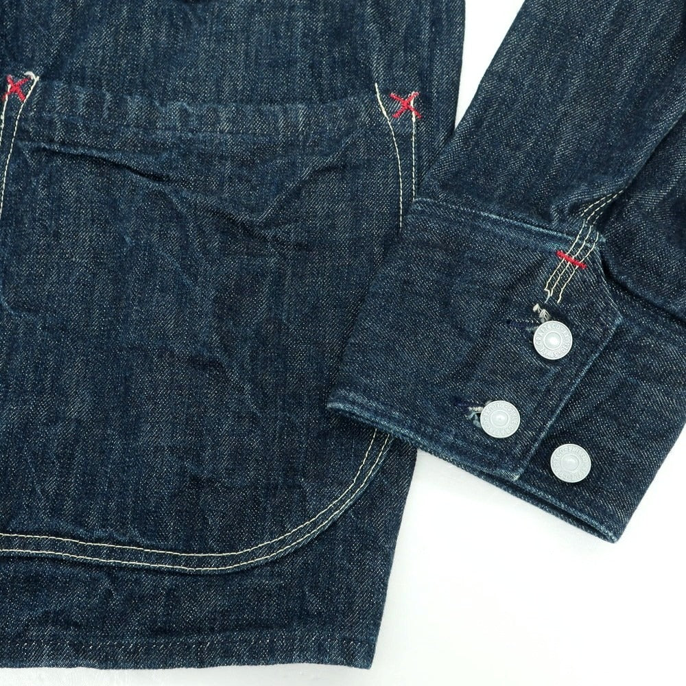 【中古】エヴィス EVISU 新恵美寿神頭 デニム カバーオール ジャケット Lot:1012 ネイビー【 40 】【 状態ランクB 】【 メンズ 】