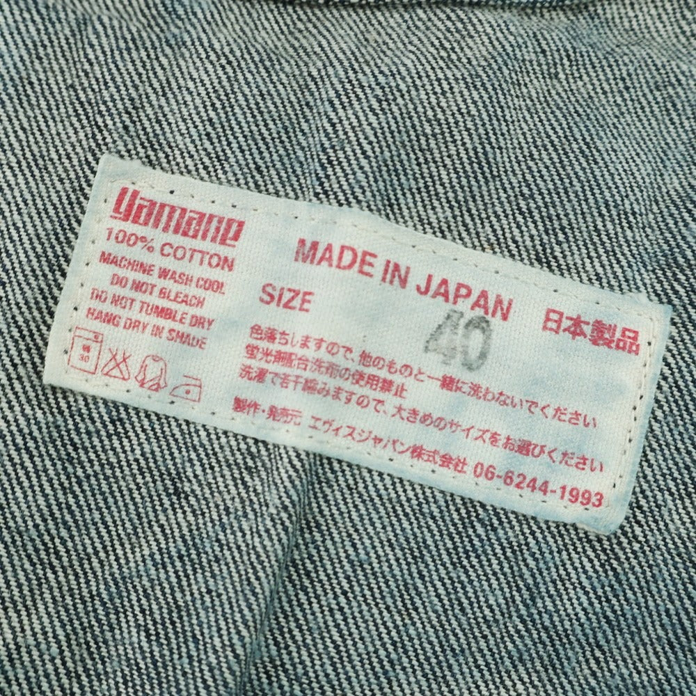 【中古】エヴィス EVISU 新恵美寿神頭 デニム カバーオール ジャケット Lot:1012 ネイビー【 40 】【 状態ランクB 】【 メンズ 】
