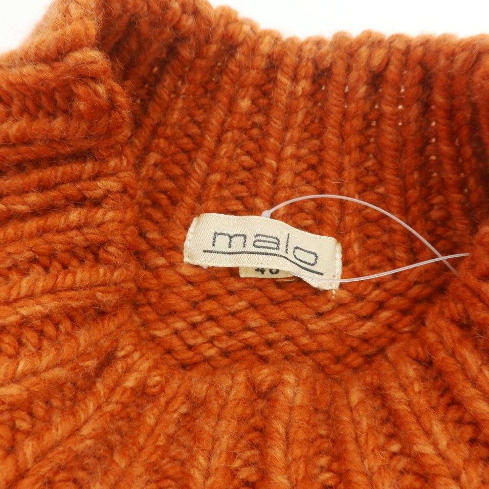 【中古】マーロ Malo カシミヤ モックネック プルオーバーニット オレンジ【 48 】【 状態ランクB 】【 メンズ 】