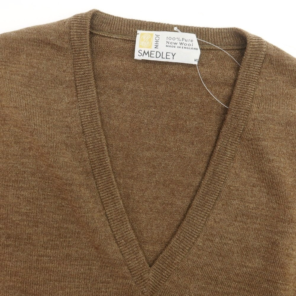 【中古】ジョンスメドレー JOHN SMEDLEY ハイゲージ ウール Vネック プルオーバーニット カーキブラウン【 M 】【 状態ランクB 】【 メンズ 】