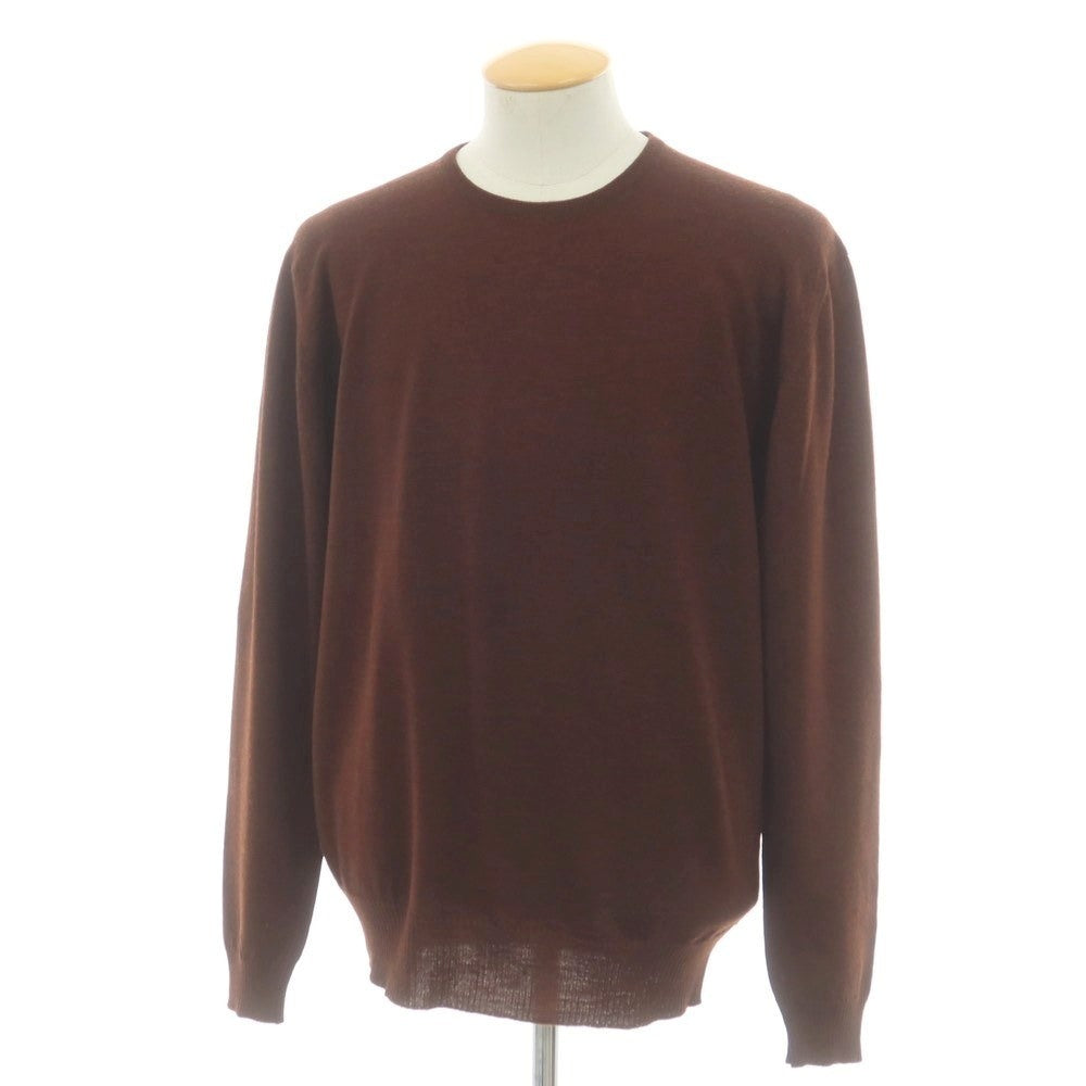 【中古】ジョンスメドレー JOHN SMEDLEY ハイゲージ ウール クルーネック プルオーバーニット ブラウン【 M 】【 状態ランクB 】【 メンズ 】