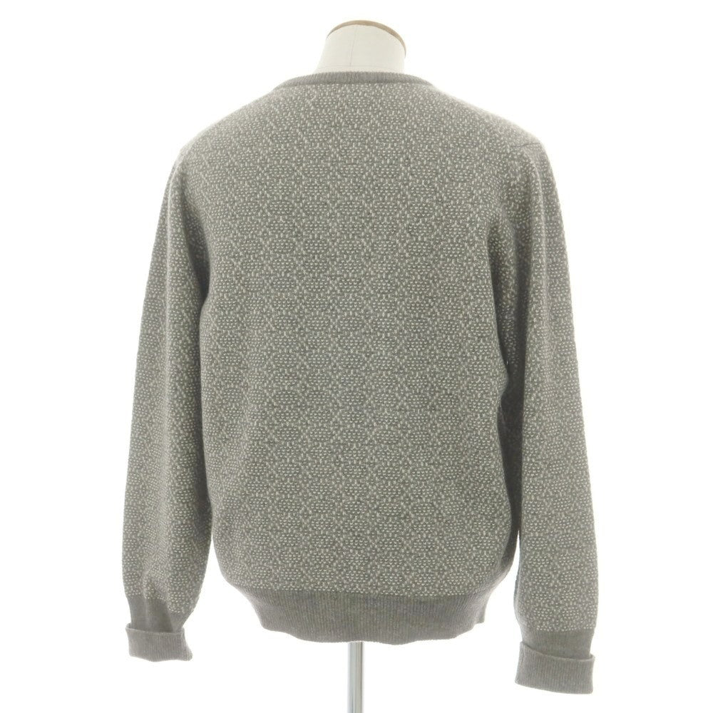 【中古】バランタイン BALLANTYNE カシミヤ カーディガン グレーxホワイト【 46/50 】【 状態ランクB 】【 メンズ 】