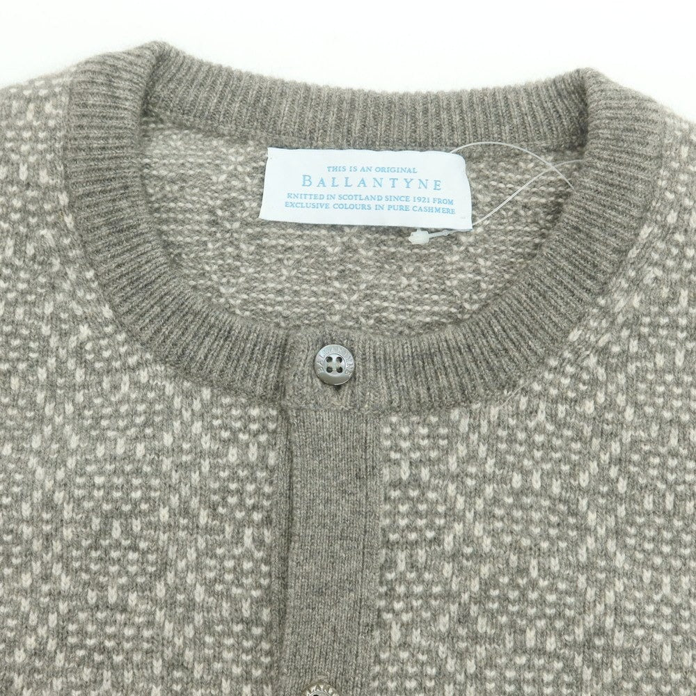 【中古】バランタイン BALLANTYNE カシミヤ カーディガン グレーxホワイト【 46/50 】【 状態ランクB 】【 メンズ 】