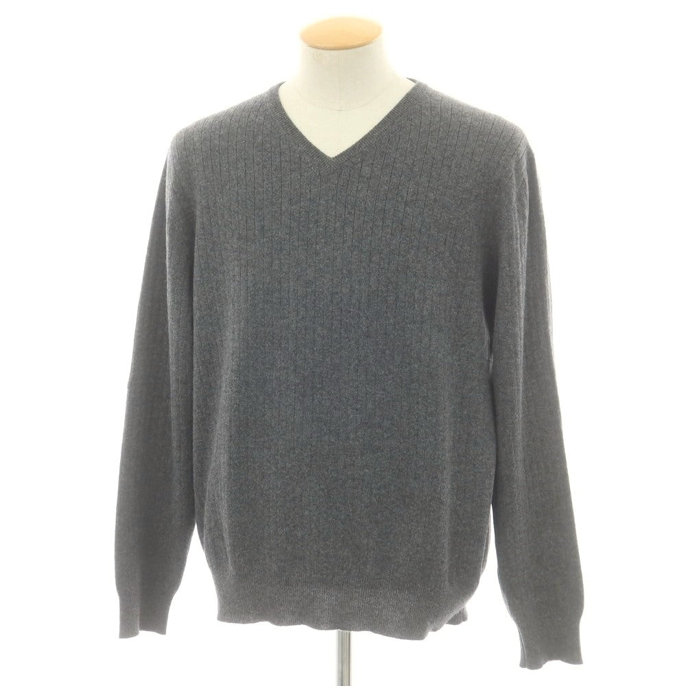 【中古】ラルフローレン パープルレーベル RalphLauren Collection Purple Label カシミヤ Vネック プルオーバーニット グレー【 M 】【 状態ランクB 】【 メンズ 】