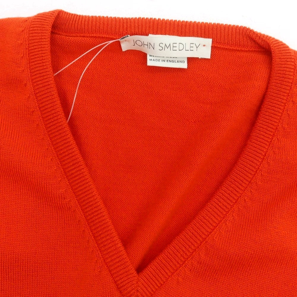 【中古】ジョンスメドレー JOHN SMEDLEY ハイゲージ ウール Vネック ニットベスト レッド系【 L 】【 状態ランクA 】【 メンズ 】