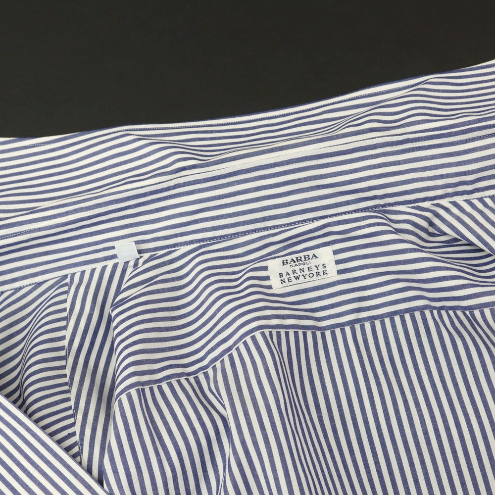 【中古】バルバ BARBA BARNEYS NEWYORK別注 ストライプ ドレスシャツ ネイビーxホワイト【 42 】【 状態ランクB 】【 メンズ 】