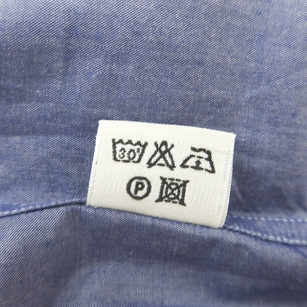 【中古】サルヴァトーレピッコロ Salvatore Piccolo コットン ホリゾンタルカラー ドレスシャツ ライトネイビー【 42 】【 状態ランクB 】【 メンズ 】