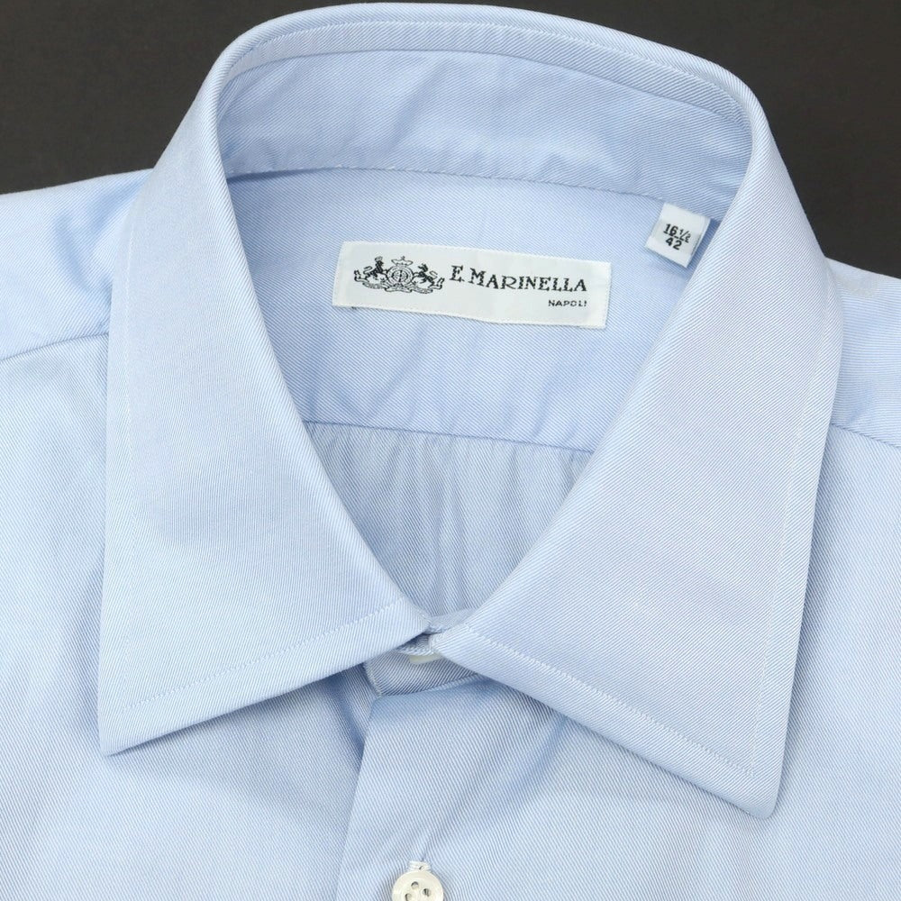 【中古】マリネッラ E.MARINELLA コットン レギュラーカラー ドレスシャツ ライトブルー【 42 】【 状態ランクB 】【 メンズ 】