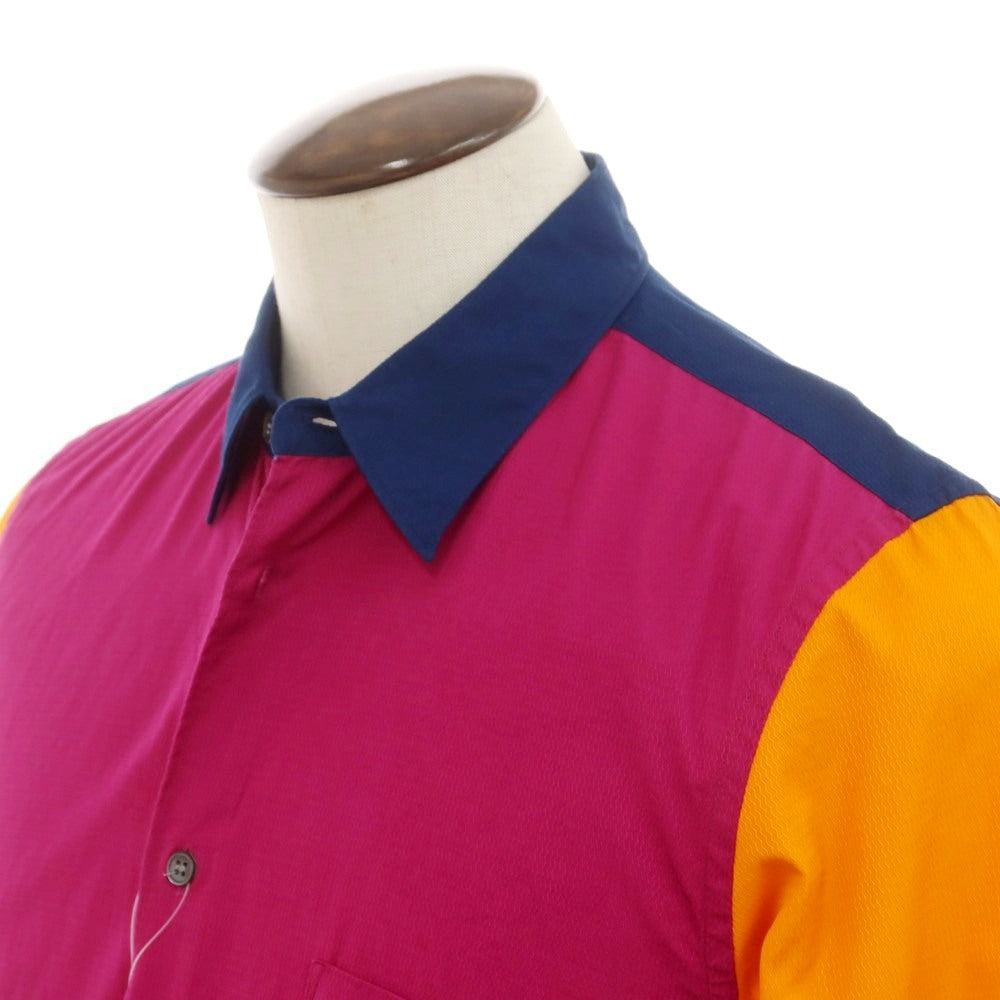 【中古】コムデギャルソンシャツ COMME des GARCONS SHIRT コットン カジュアルシャツ ネイビーxピンクパープル【 L 】【 状態ランクB 】【 メンズ 】