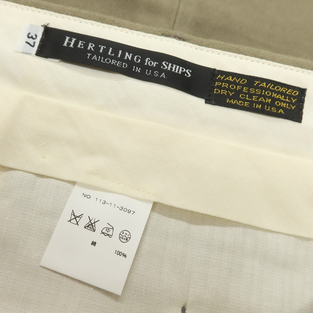 【中古】ハートリング HERTLING SHIPS別注 コットン カジュアルスラックスパンツ オリーブカーキ【 37 】【 状態ランクC 】【 メンズ 】