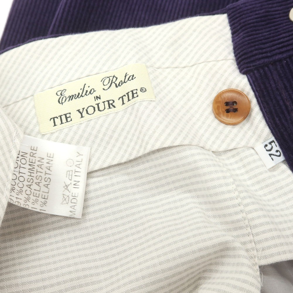 【中古】ロータ ROTA TIE YOUR TIE別注 コットンカシミヤ 中太畝 コーデュロイパンツ パープル【 52 】【 状態ランクB 】【 メンズ 】