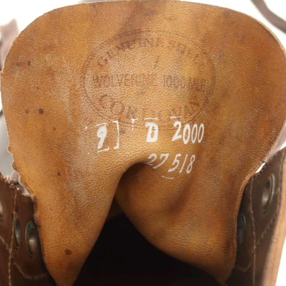 【中古】ウルヴァリン WOLVERINE 1000MILE シェルコードバン ブーツ ブラウン(マホガニー)【 9D 】【 状態ランクA 】【 メンズ 】