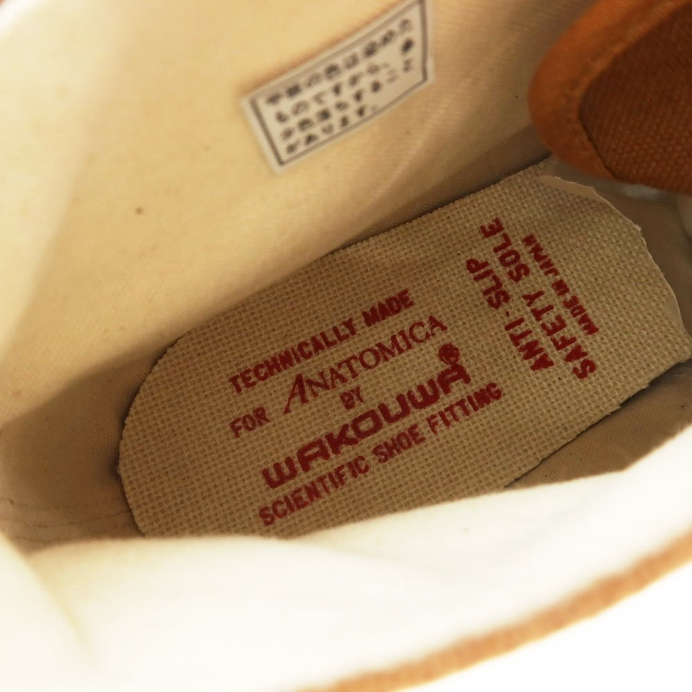 【中古】アナトミカ ANATOMICA × WAKOUWA キャンバス スニーカー ブラウン【 US8.5 】【 状態ランクA 】【 メンズ 】