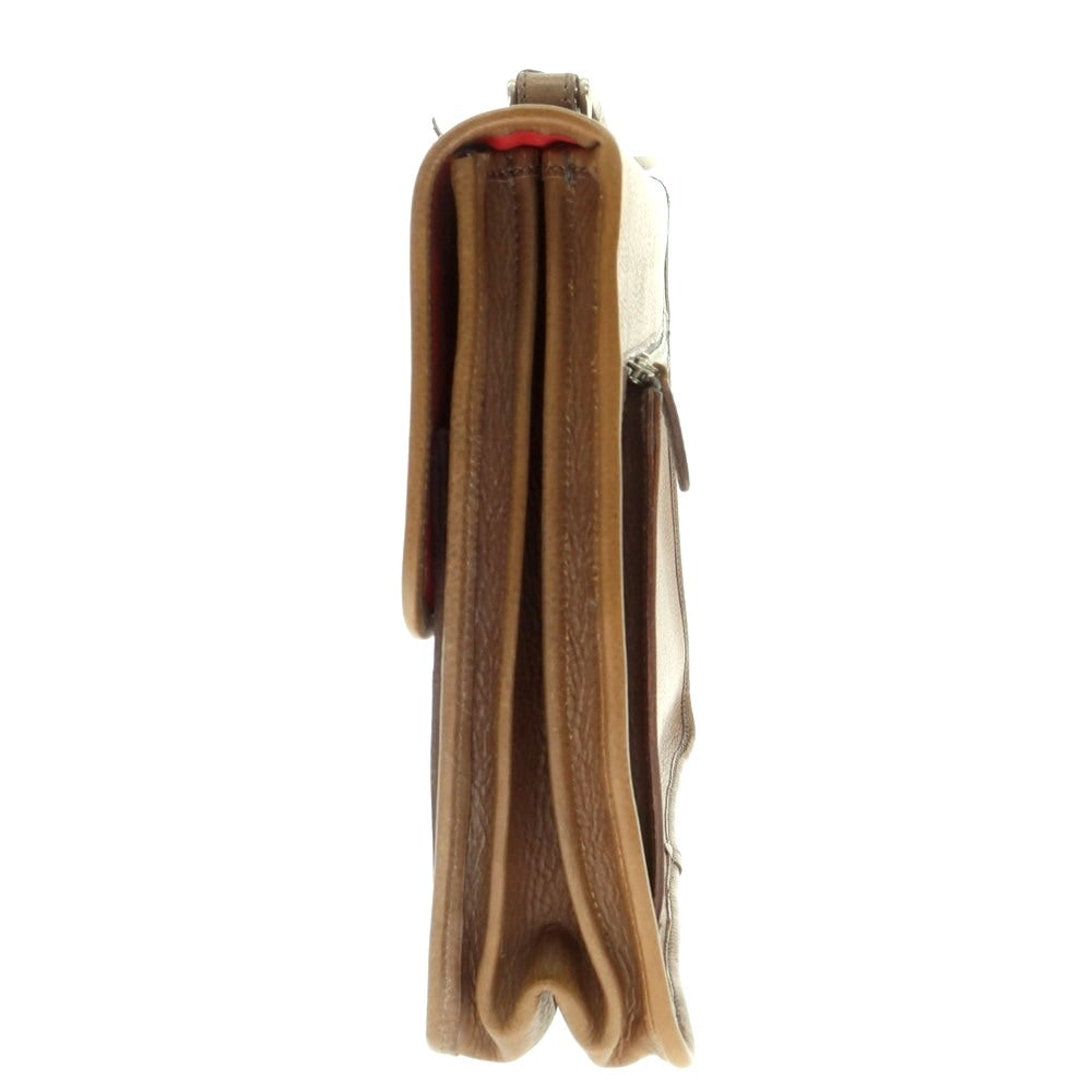 【中古】フェリージ Felisi 1962 グレインレザー フラップ ブリーフケース アッシュブラウン系【 状態ランクB 】【 メンズ 】