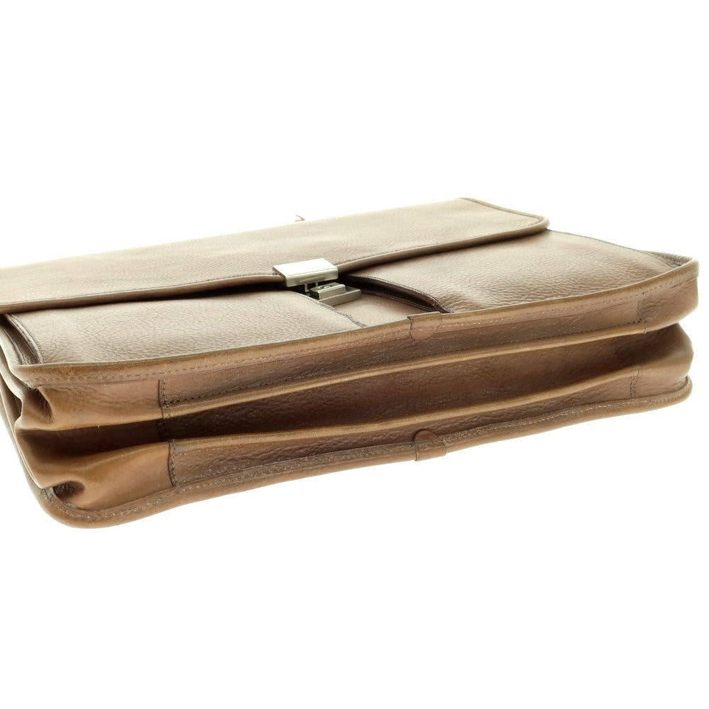 【中古】フェリージ Felisi 1962 グレインレザー フラップ ブリーフケース アッシュブラウン系【 状態ランクB 】【 メンズ 】