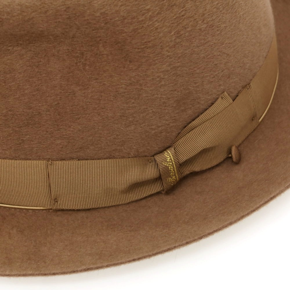 【中古】ボルサリーノ Borsalino レッドディア CERVELT 中折れハット ブラウン系(ジンジャー)【 表記なし(58位) 】【 状態ランクA 】【 メンズ 】