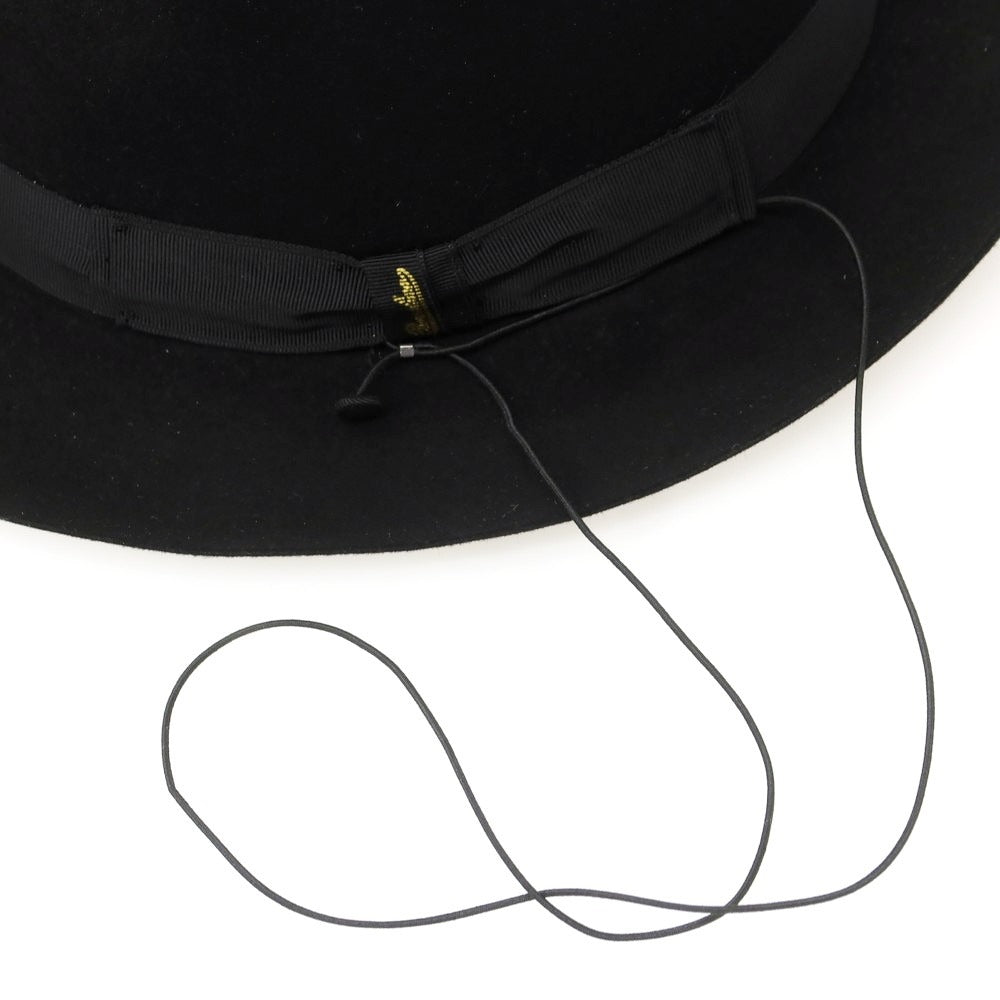 【中古】ボルサリーノ Borsalino ビーバー 中折れハット ブラック【 60 】【 状態ランクB 】【 メンズ 】