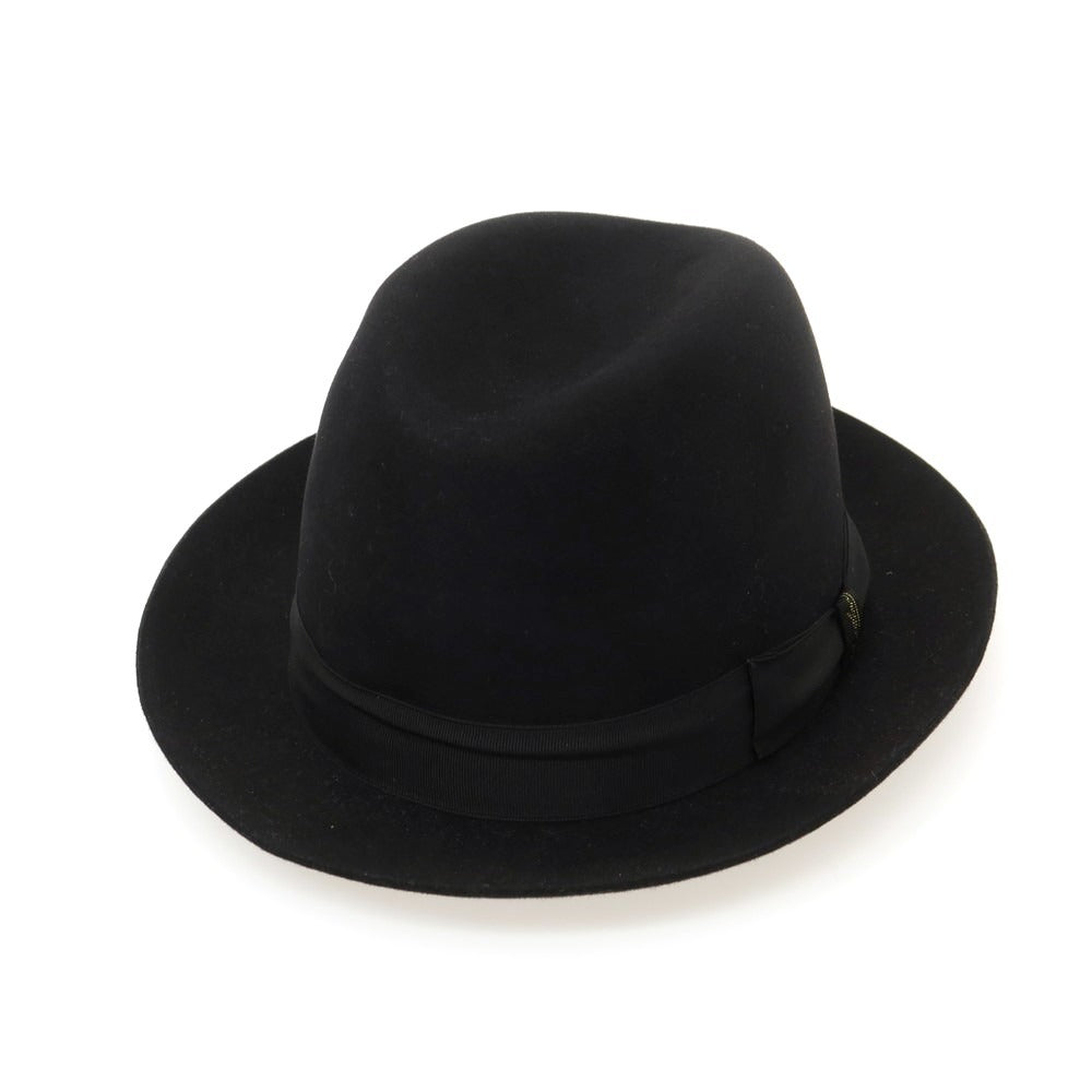 【中古】ボルサリーノ Borsalino ラビット 中折れハット ブラック【 59 】【 状態ランクB 】【 メンズ 】