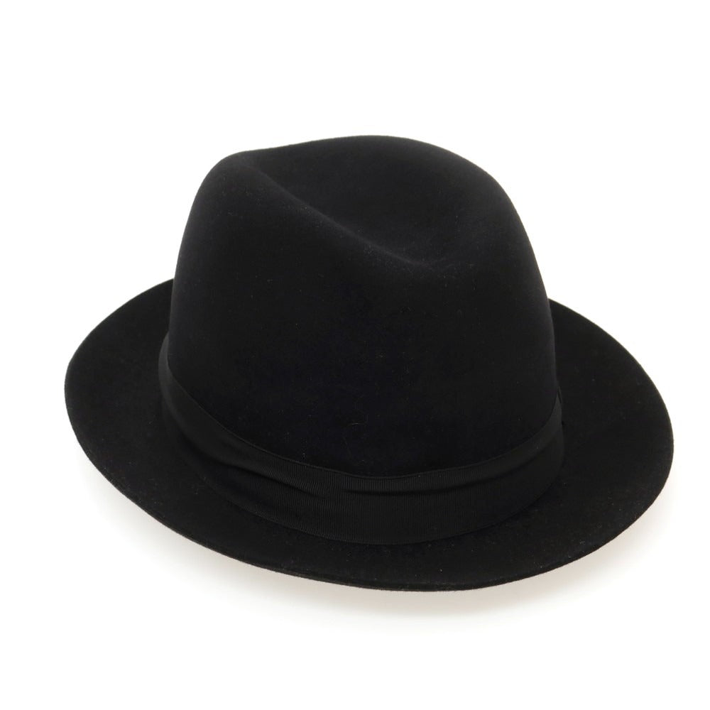 【中古】ボルサリーノ Borsalino ラビット 中折れハット ブラック【 59 】【 状態ランクB 】【 メンズ 】