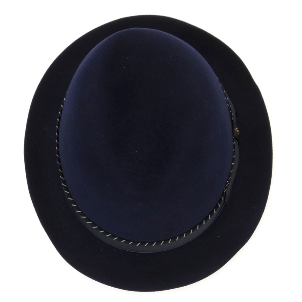 【中古】ボルサリーノ Borsalino ビーバー 中折れハット ネイビー【 60 】【 状態ランクA 】【 メンズ 】