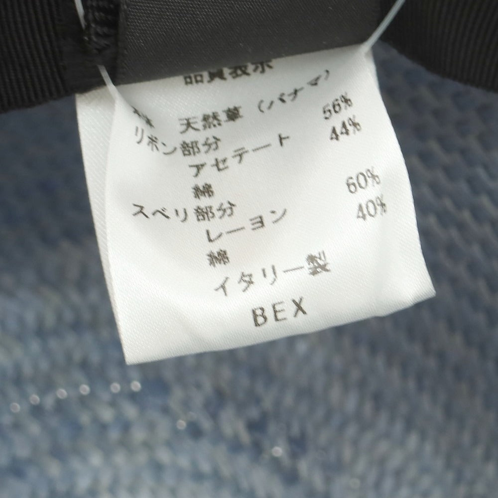 【中古】ボルサリーノ Borsalino ショートブリム パナマハット ライトブルー【 60 】【 状態ランクB 】【 メンズ 】