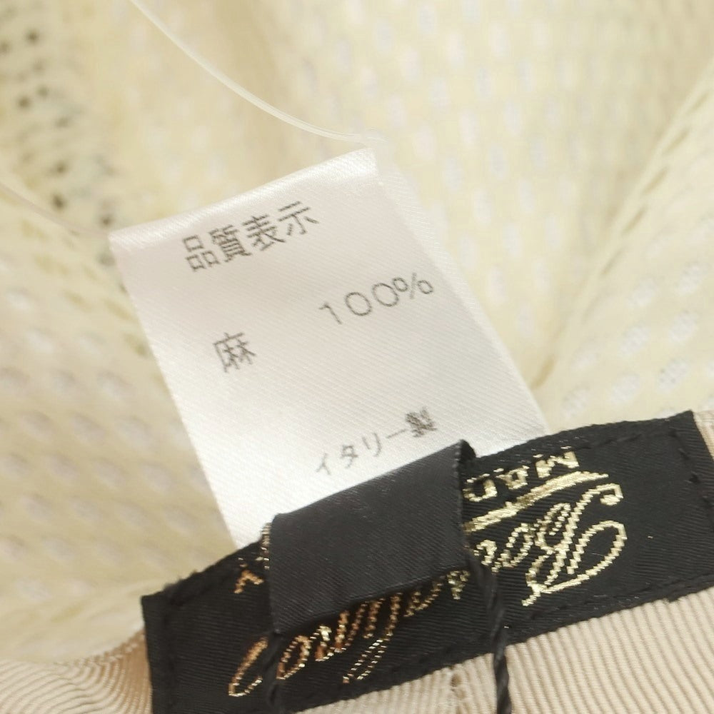 【中古】【未使用】ボルサリーノ Borsalino リネン チェック ハット ベージュ【 60 】【 状態ランクS 】【 メンズ 】