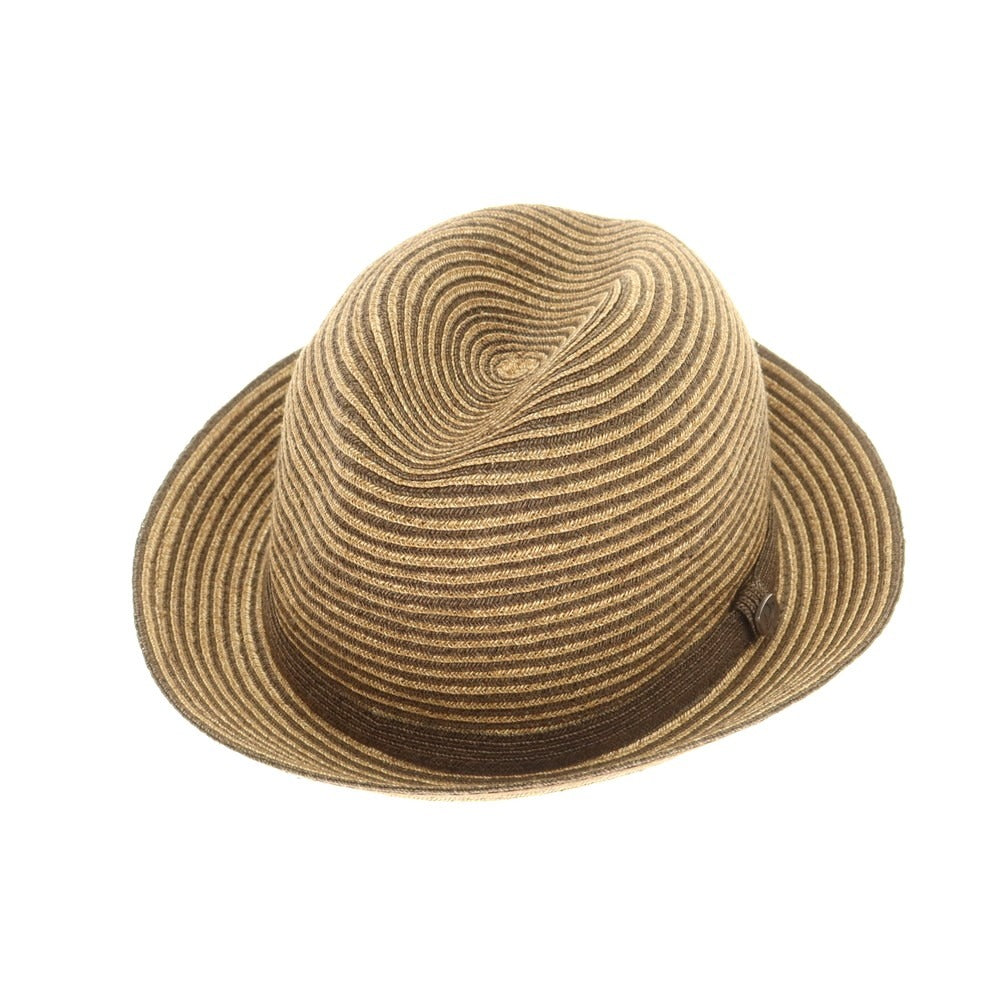 【中古】ボルサリーノ Borsalino ペーパー ストロー ハット ブラウンxベージュ【 XL 】【 状態ランクB 】【 メンズ 】