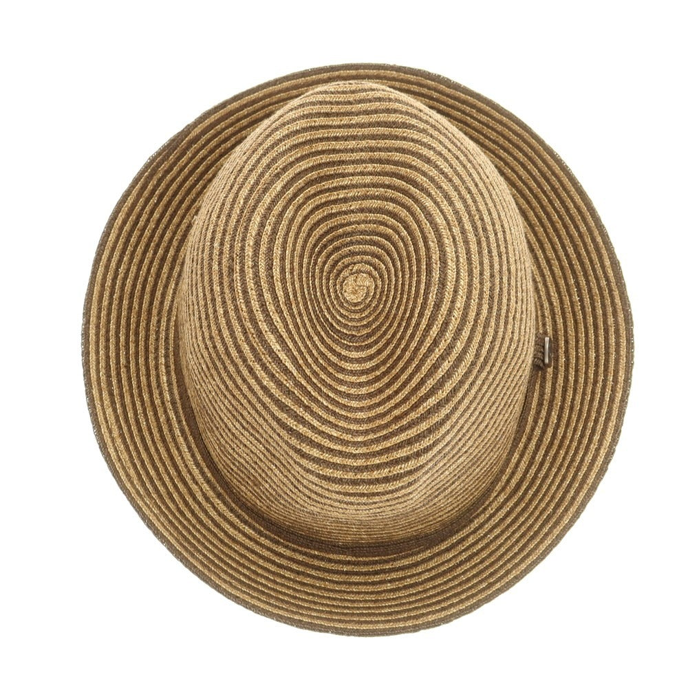 【中古】ボルサリーノ Borsalino ペーパー ストロー ハット ブラウンxベージュ【 XL 】【 状態ランクB 】【 メンズ 】